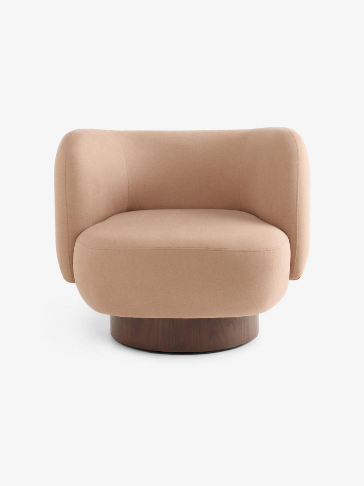 Cotton Linen Blend Tea Rose Pink Novara Swivel Accent Chair