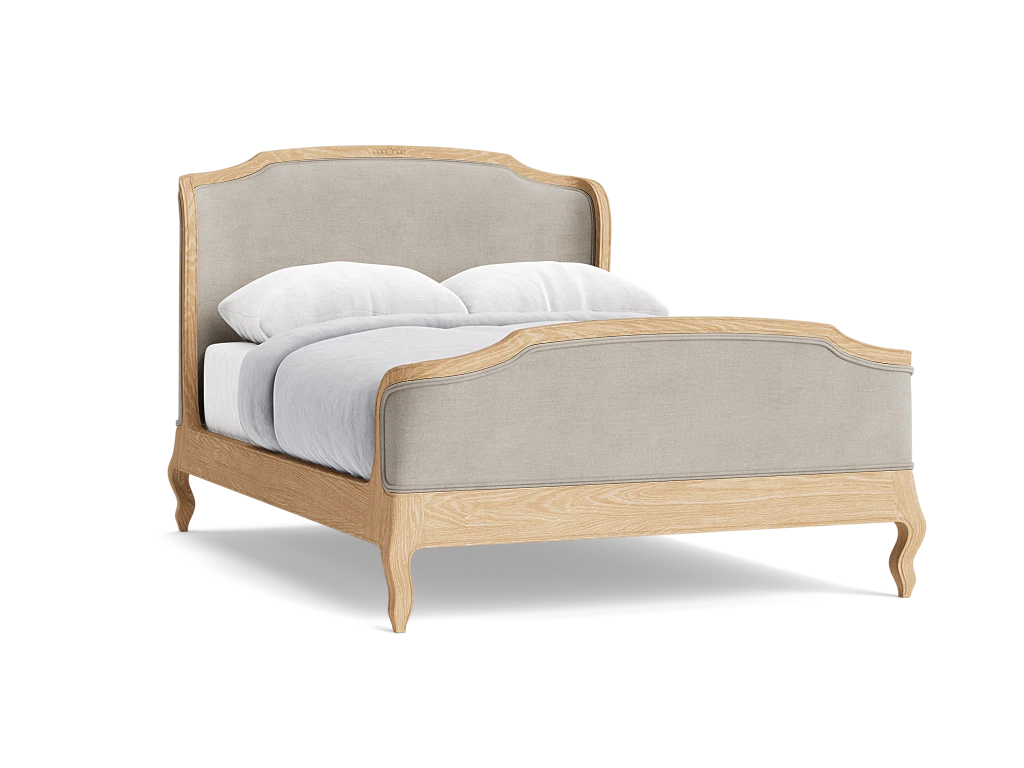 Joelle Bed upholstered and Oak