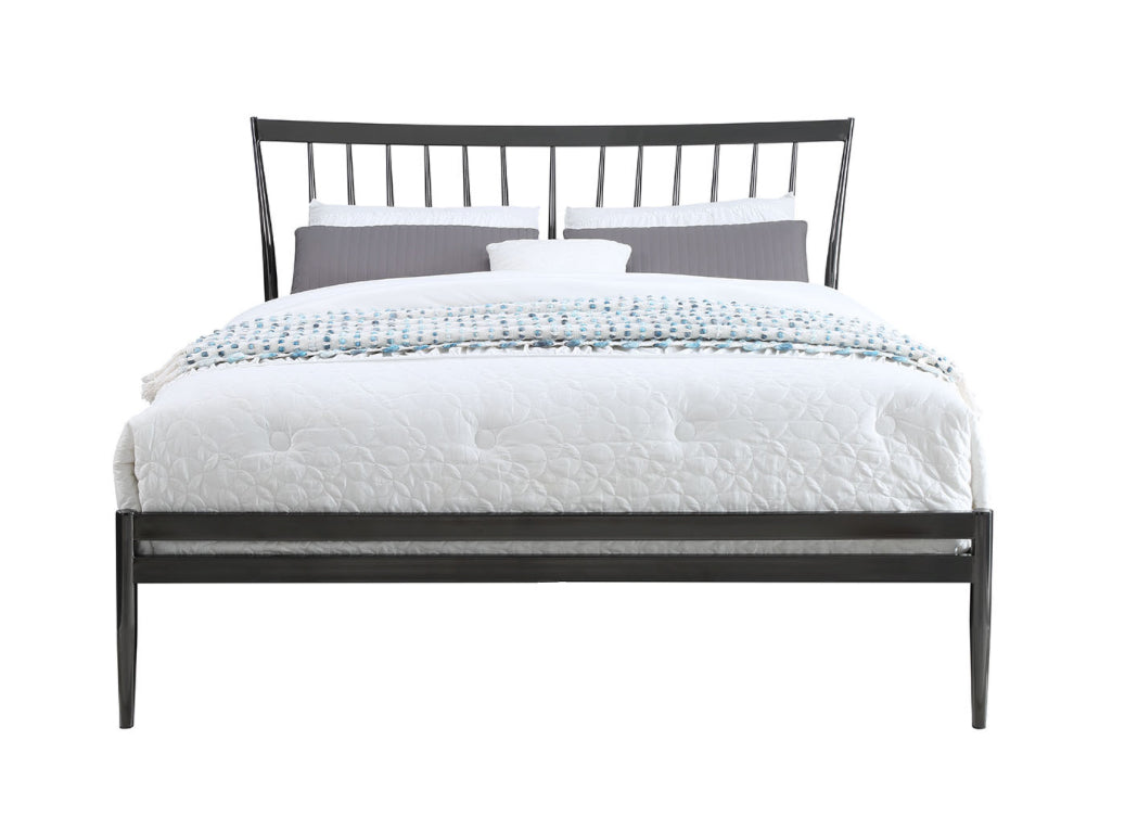 Belmont Bed Black Nickel Plated Curved Headboard