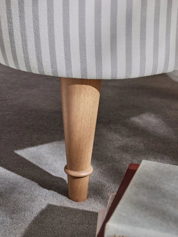 Cornish Stripe Soft Grey Alveston Accent Chair