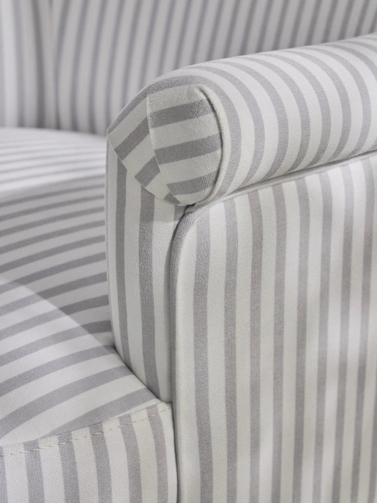 Cornish Stripe Soft Grey Alveston Accent Chair
