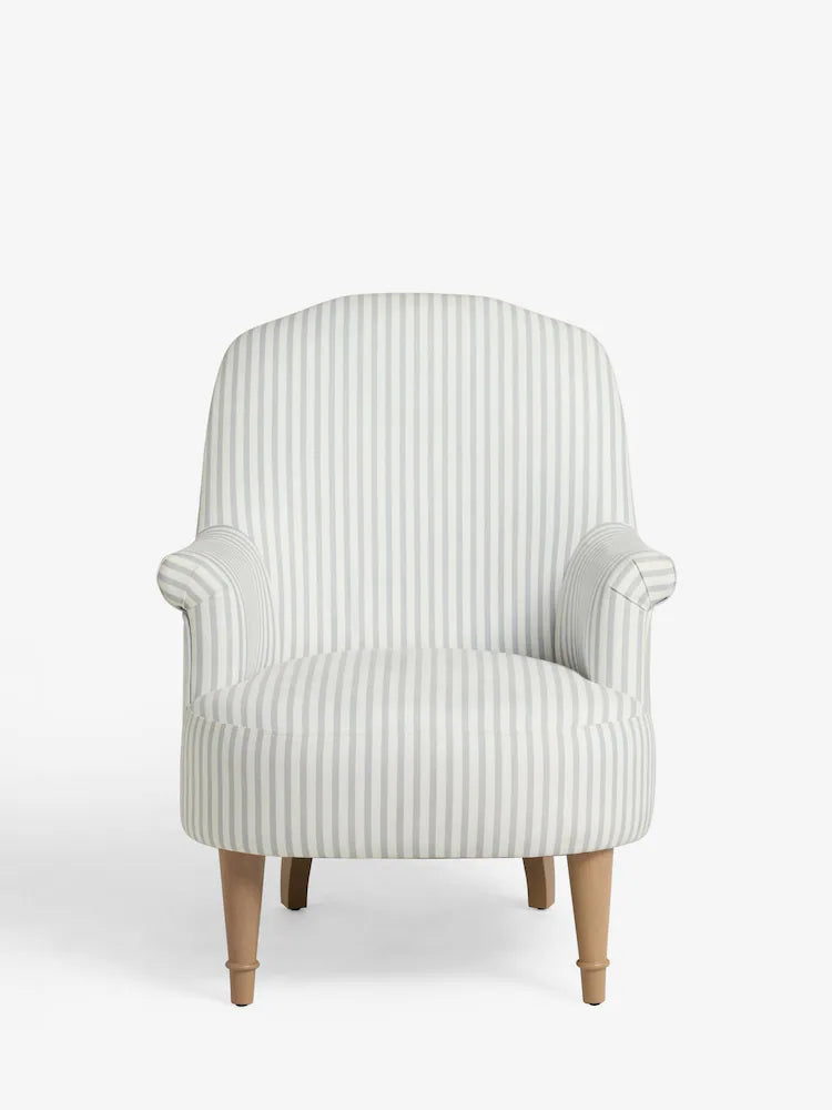 Cornish Stripe Soft Grey Alveston Accent Chair