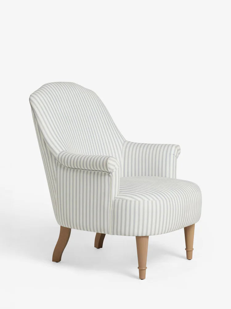 Cornish Stripe Soft Grey Alveston Accent Chair