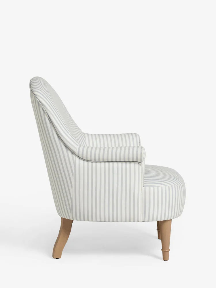 Cornish Stripe Soft Grey Alveston Accent Chair