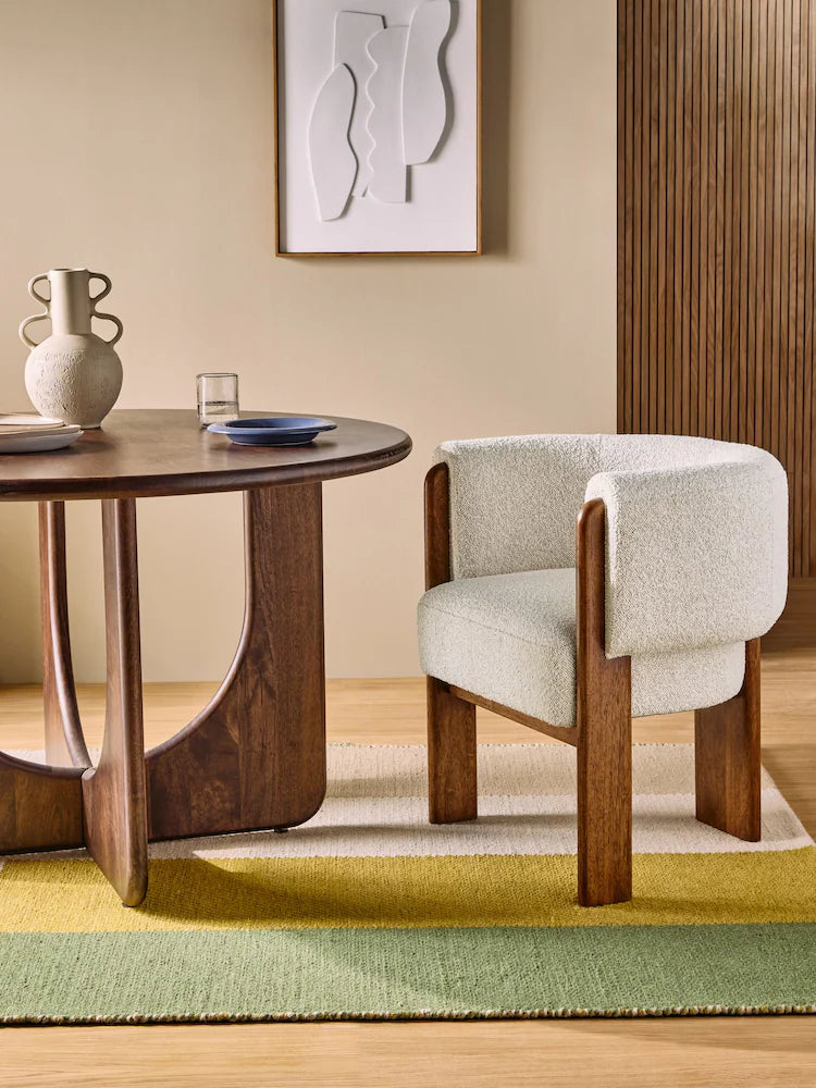 Natural Boucle Calix Dining Chair