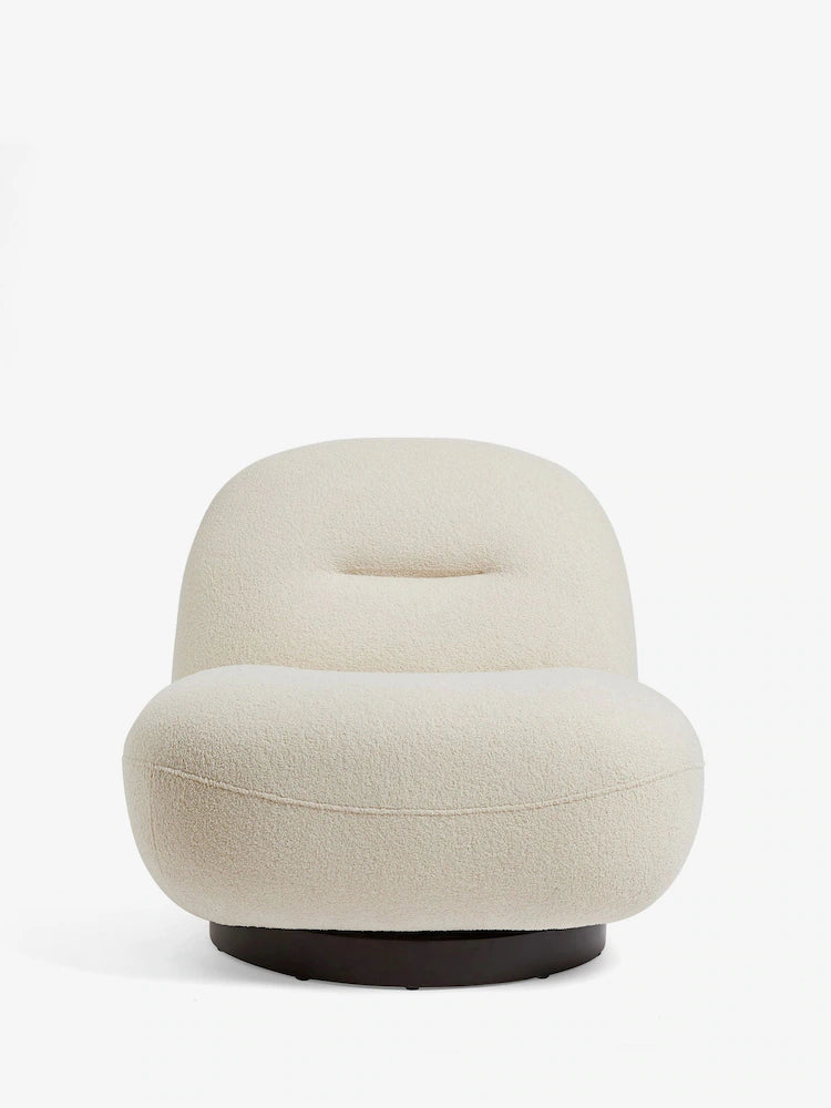 Cosy Boucle Ivory Natural Otis Swivel Accent Chair
