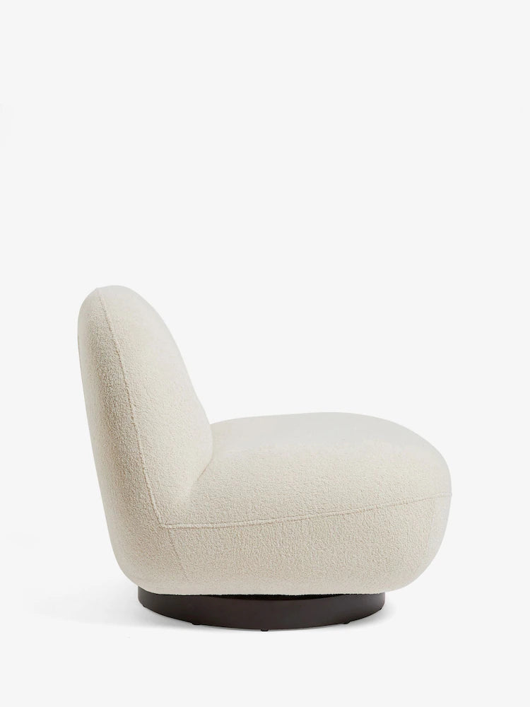 Cosy Boucle Ivory Natural Otis Swivel Accent Chair
