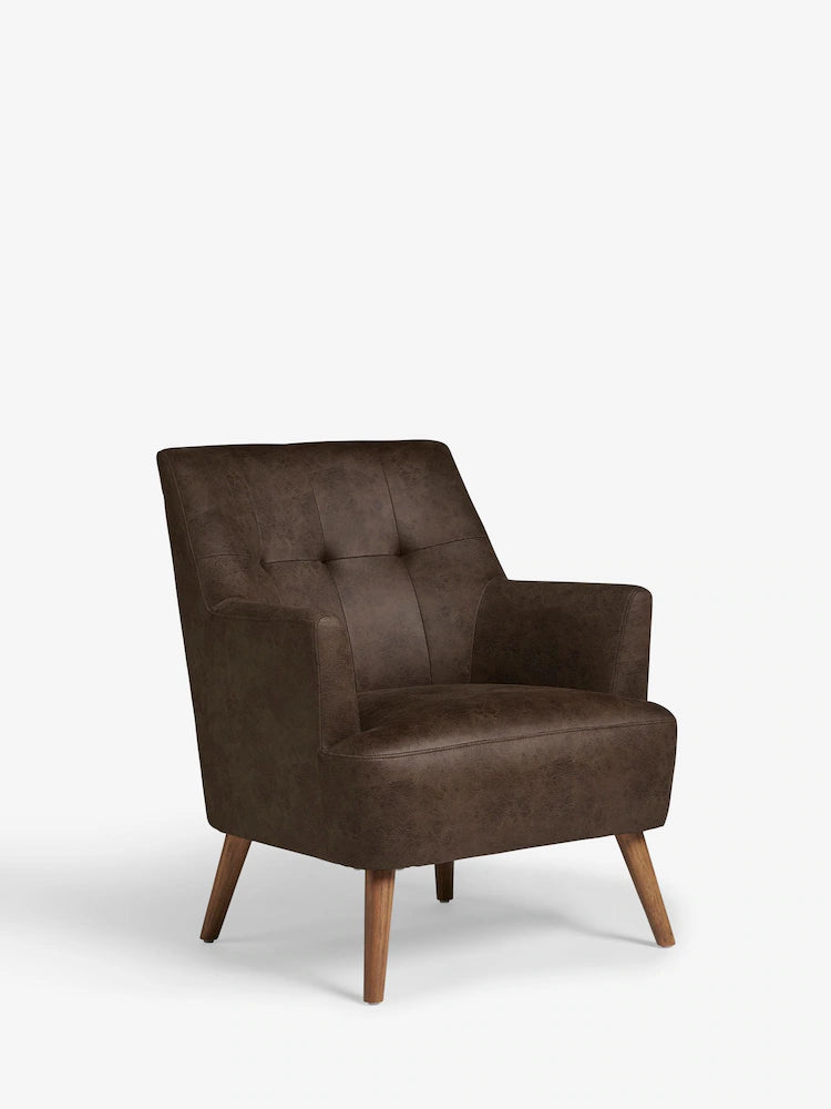 Monza Faux Leather Peppercorn Brown Carter Accent Chair