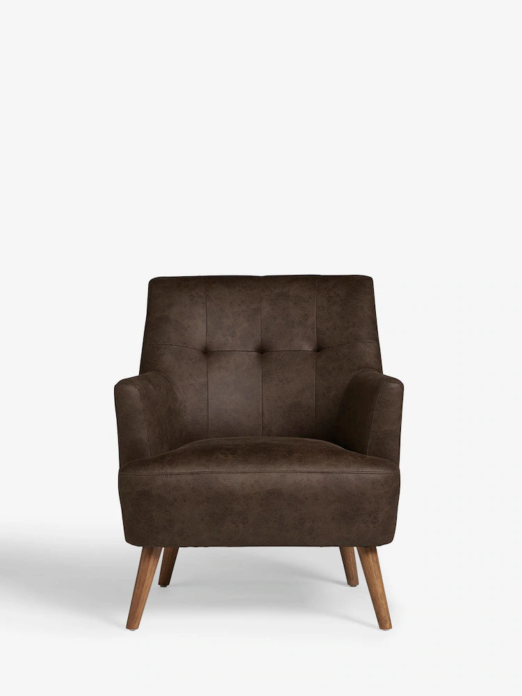 Monza Faux Leather Peppercorn Brown Carter Accent Chair