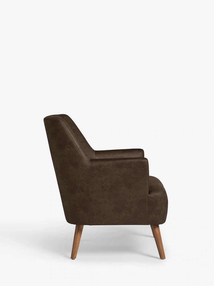 Monza Faux Leather Peppercorn Brown Carter Accent Chair