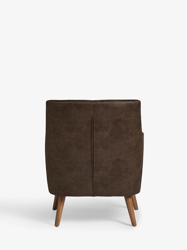 Monza Faux Leather Peppercorn Brown Carter Accent Chair