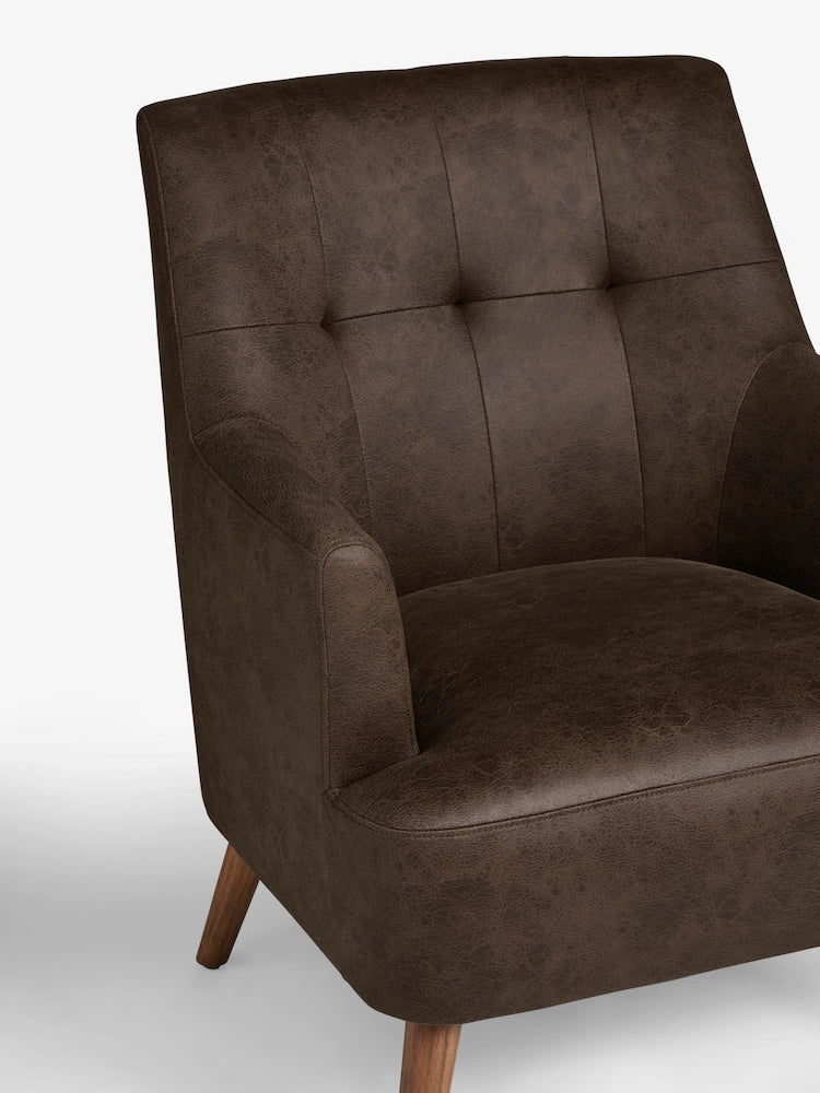 Monza Faux Leather Peppercorn Brown Carter Accent Chair