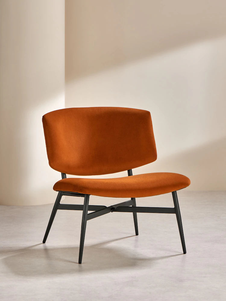 Velvet Cinnamon Orange Kuta Accent Chair