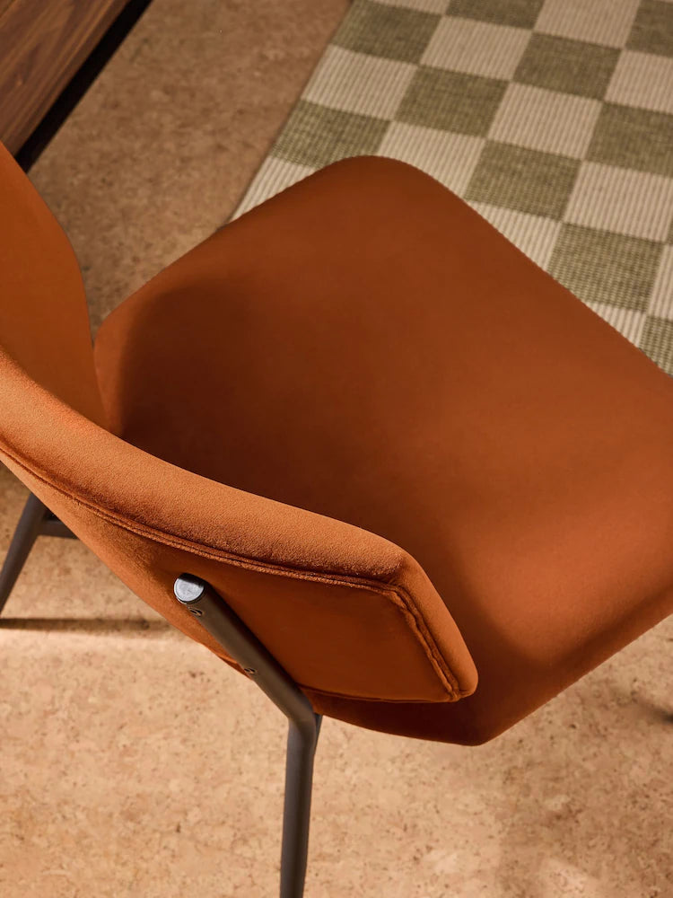 Velvet Cinnamon Orange Kuta Accent Chair