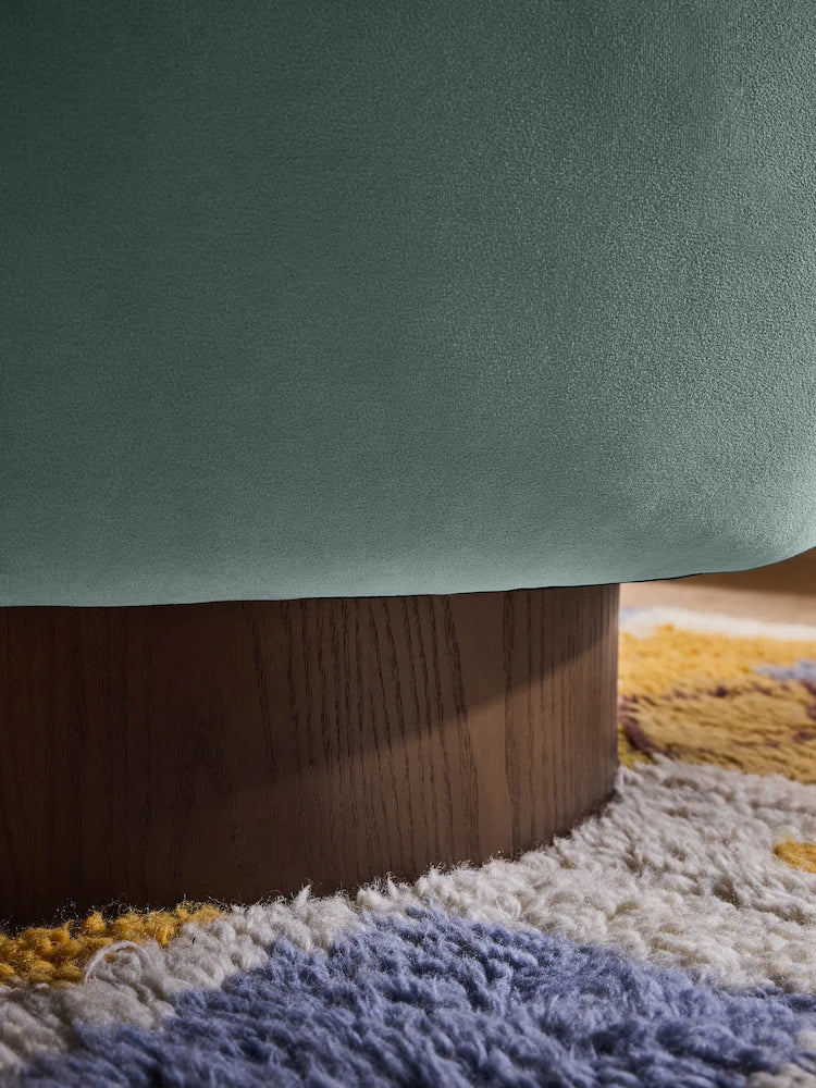 Steel Grey Blue Velvet Novara Swivel Accent Chair