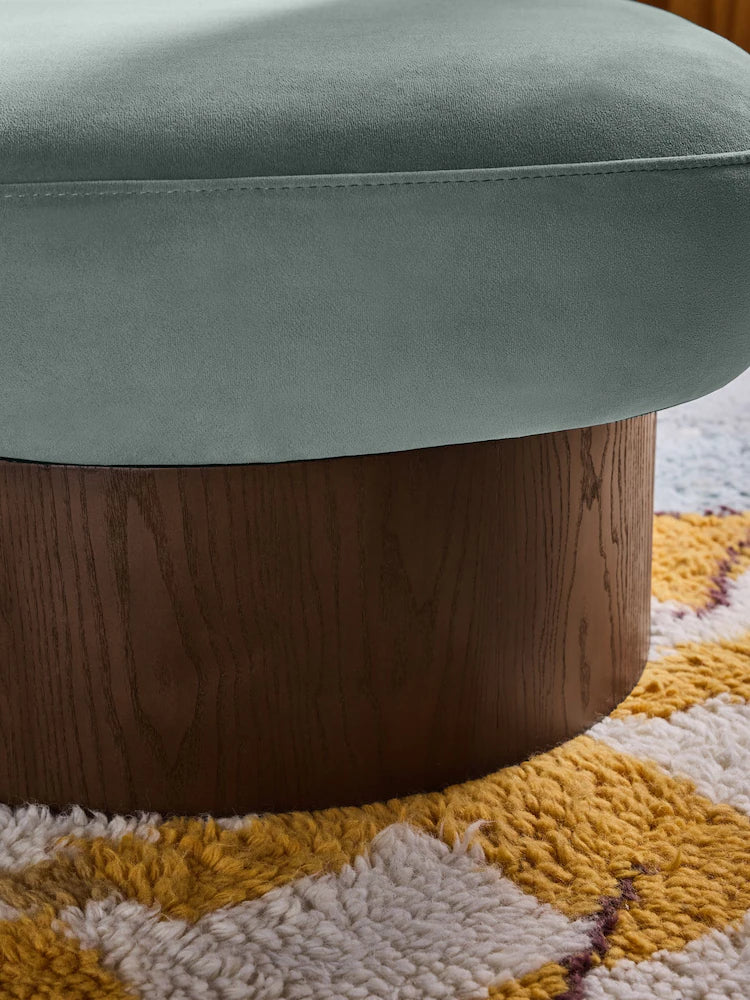 Steel Grey Blue Velvet Novara Storage Footstool