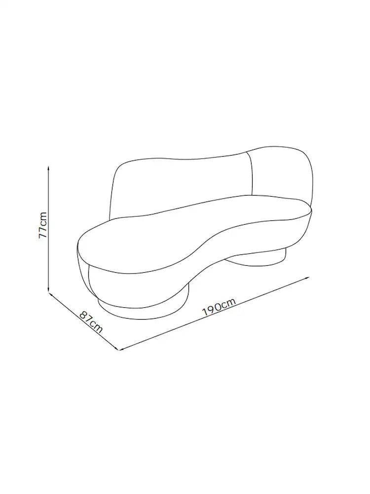 Off White Pax Boucle Novara Chaise Lounge 2 Seater Sofa