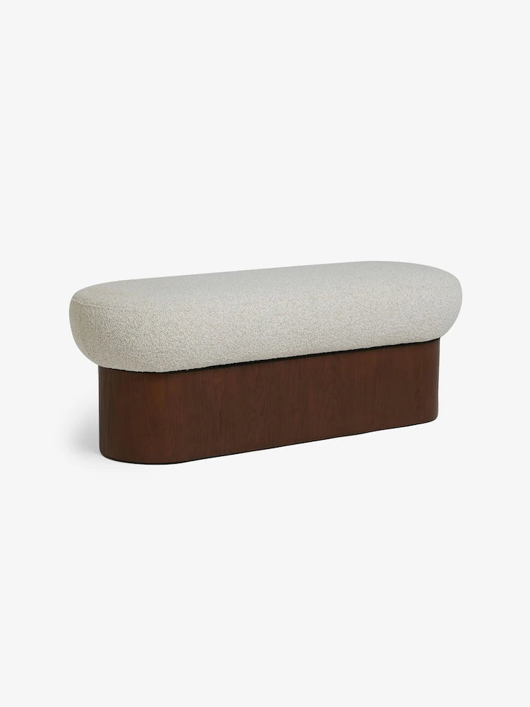 Off White Pax Boucle Novara Storage Ottoman Bench