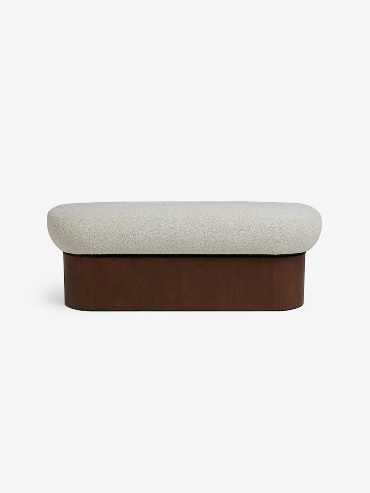 Off White Pax Boucle Novara Storage Ottoman Bench