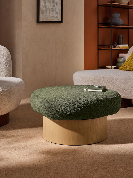 Green Pax Boucle Novara Storage Footstool
