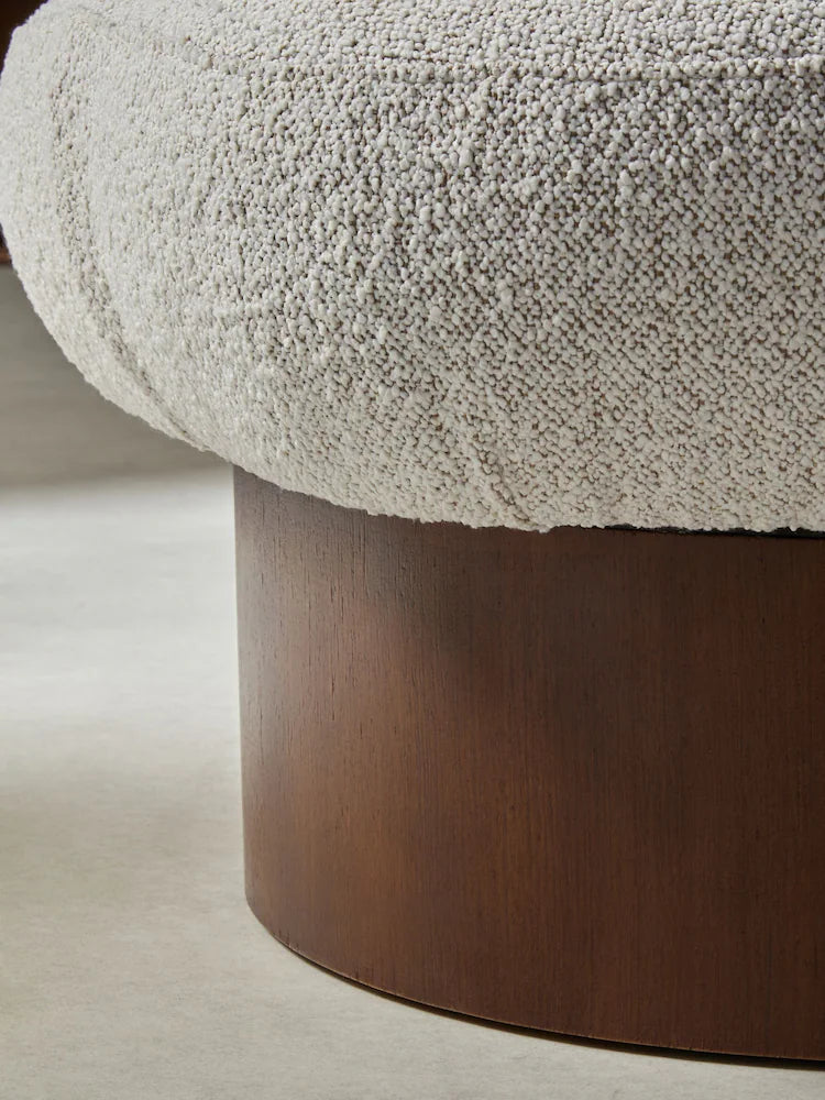 Off White Pax Boucle Novara Storage Footstool