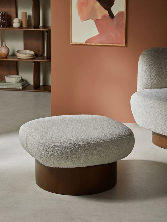 Off White Pax Boucle Novara Storage Footstool