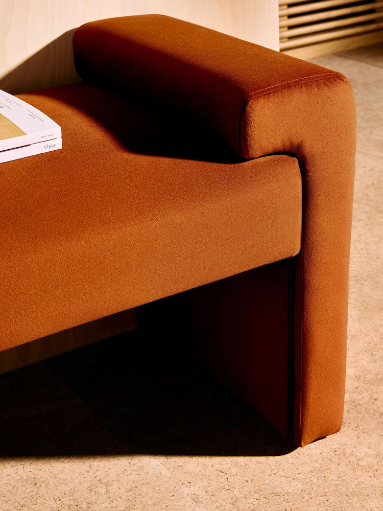 Cinnamon Orange Velvet Brixton Bench