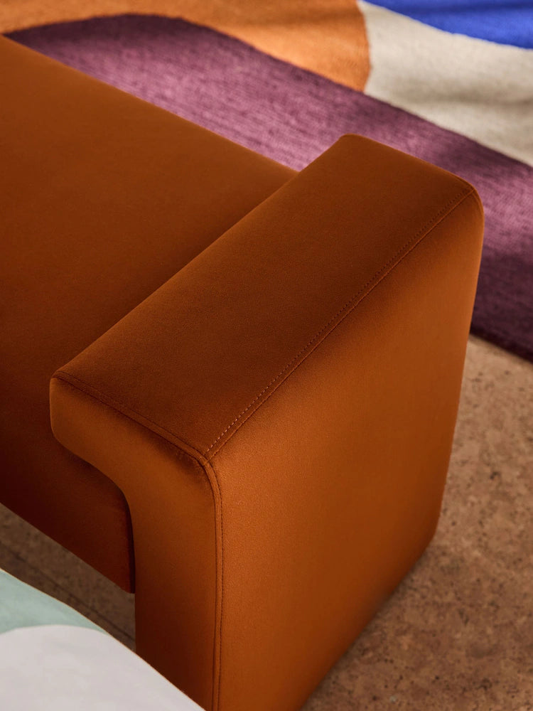 Cinnamon Orange Velvet Brixton Bench