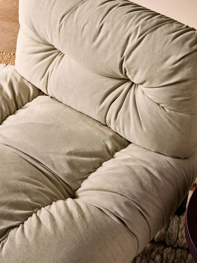 Natural Linen Cotton Linen Blend Fran Accent Chair