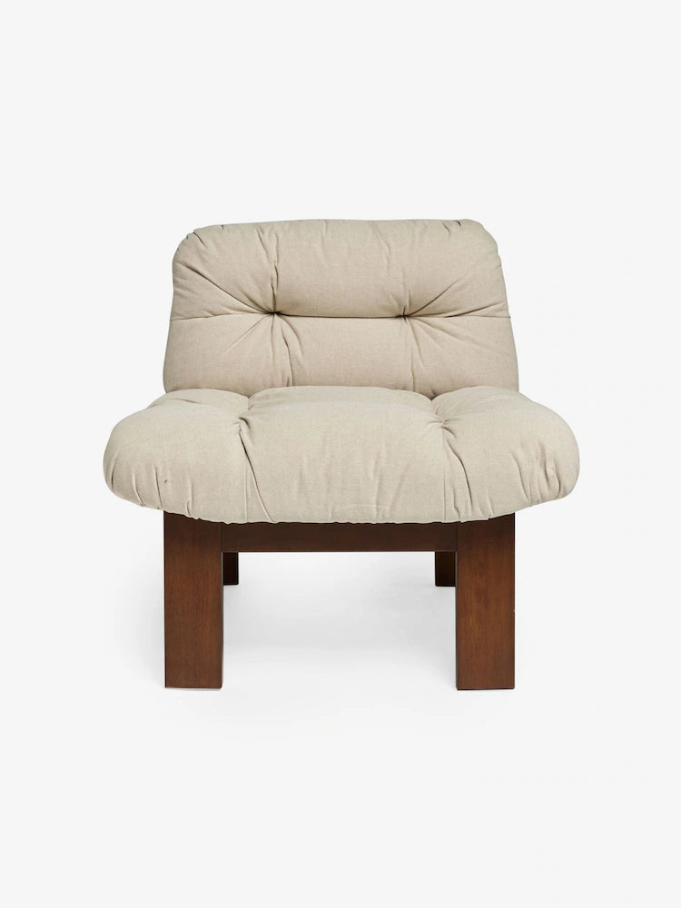 Natural Linen Cotton Linen Blend Fran Accent Chair