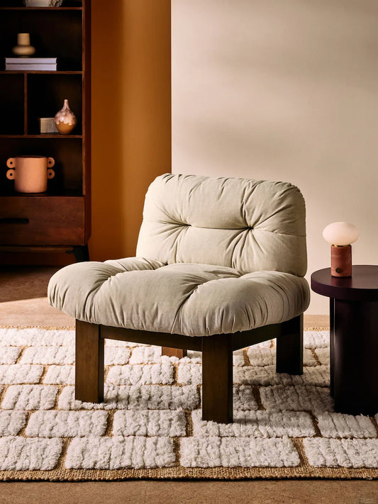 Natural Linen Cotton Linen Blend Fran Accent Chair