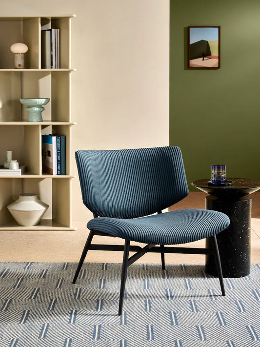 Steel Blue Cord Kuta Accent Chair