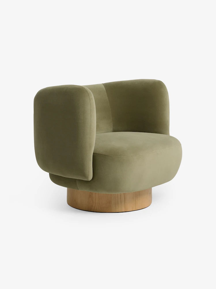 Fern Green Velvet Novara Swivel Accent Chair