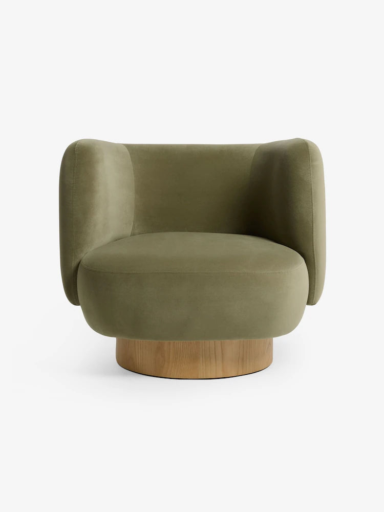 Fern Green Velvet Novara Swivel Accent Chair