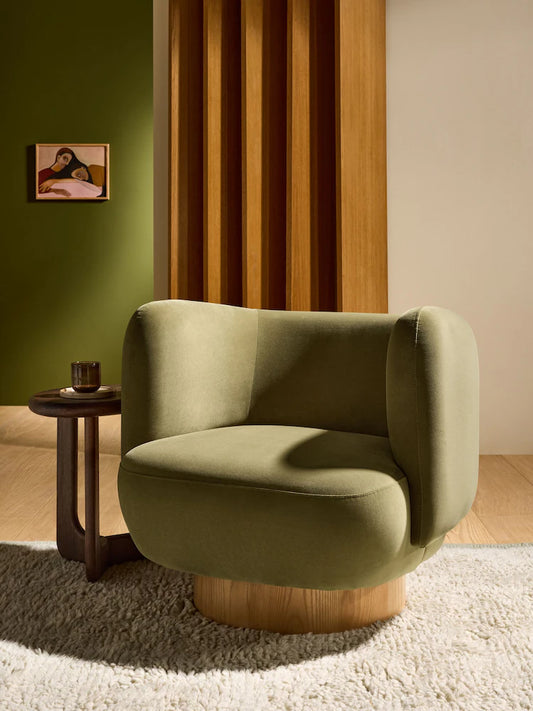 Fern Green Velvet Novara Swivel Accent Chair