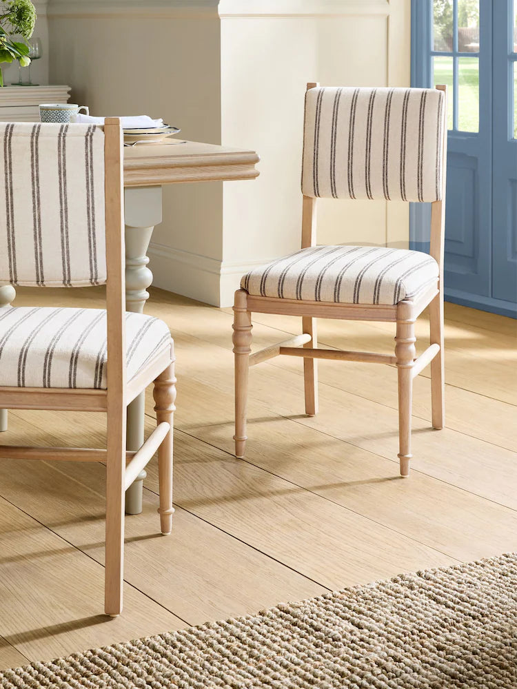 Set of 2 Alston Stripe Swanton Dining Chairs