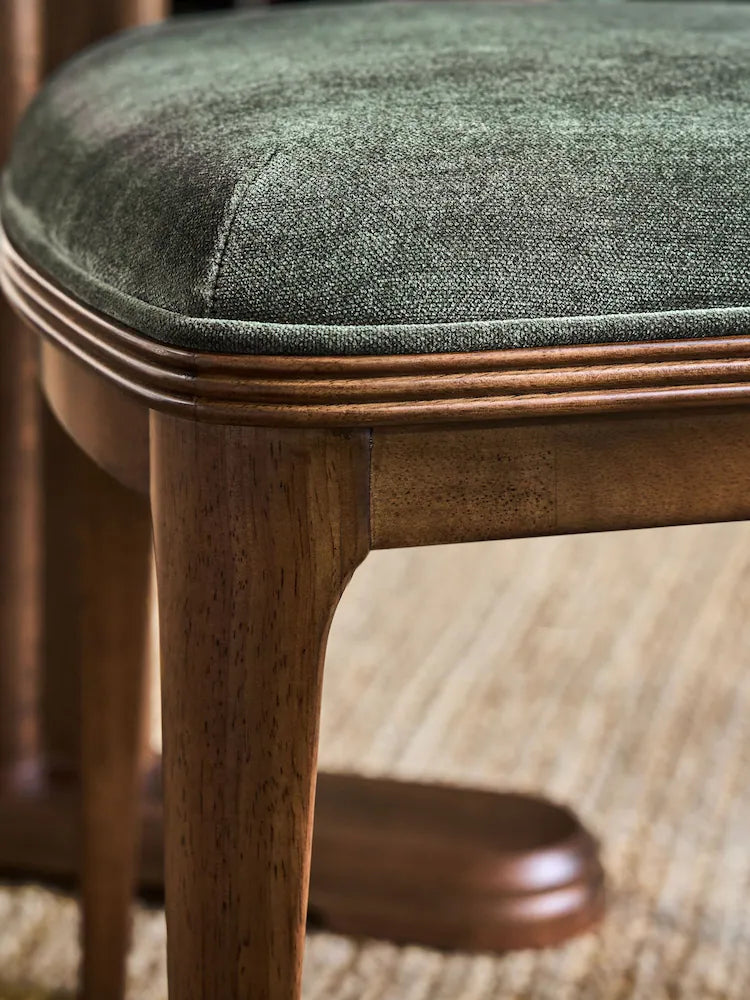 Hundon Chenille Green Barcombe Set of 2 Dining Chairs