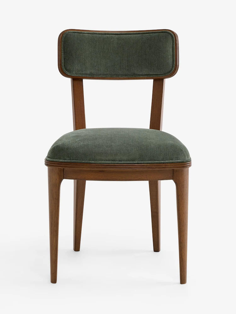 Hundon Chenille Green Barcombe Set of 2 Dining Chairs