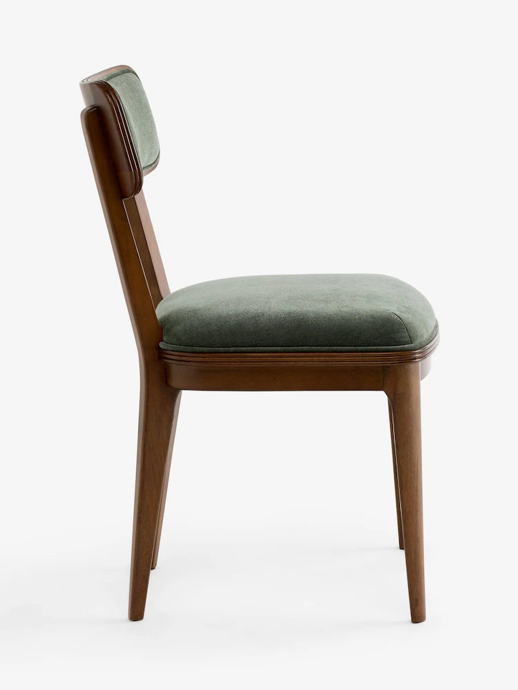 Hundon Chenille Green Barcombe Set of 2 Dining Chairs