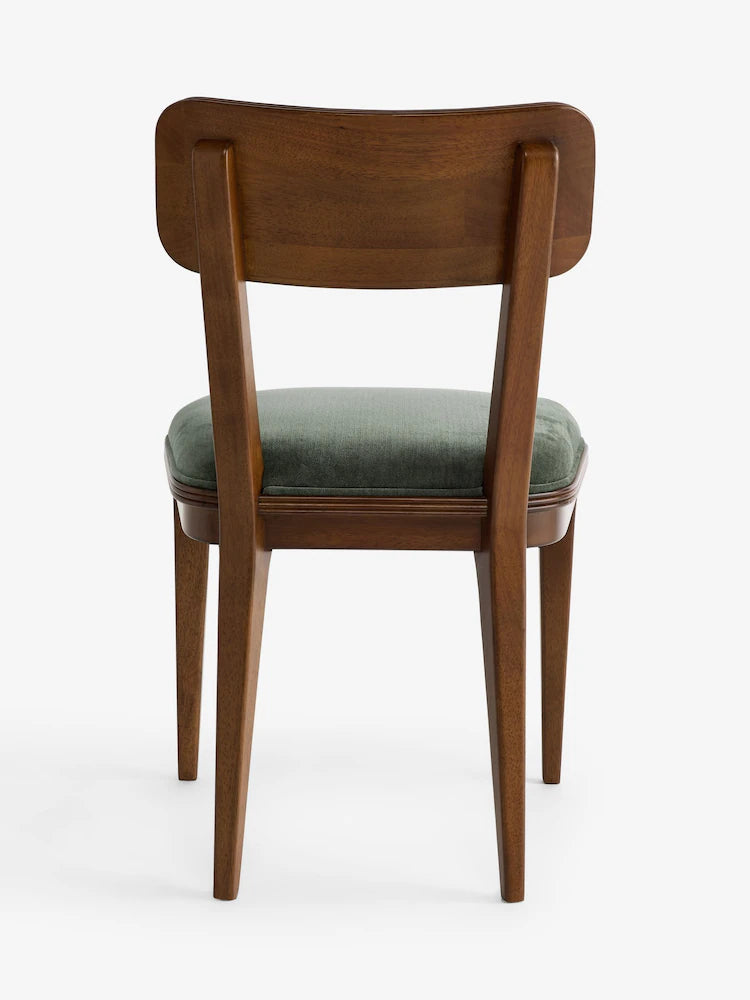 Hundon Chenille Green Barcombe Set of 2 Dining Chairs