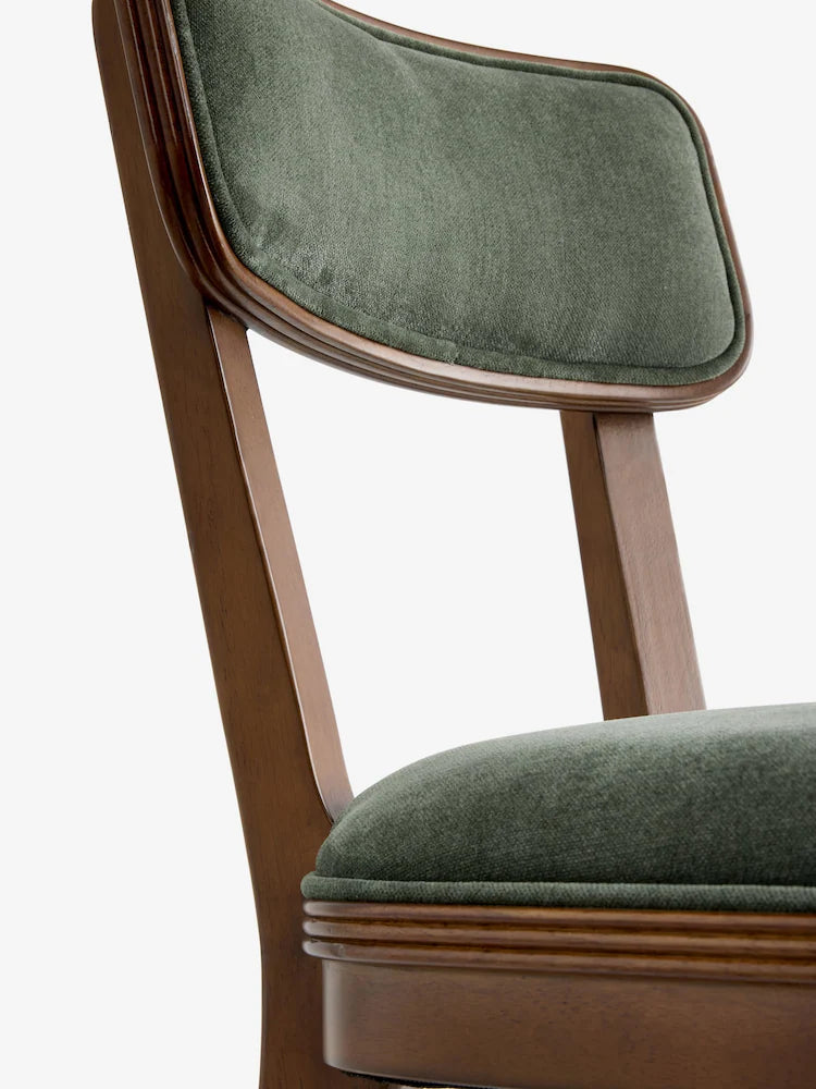 Hundon Chenille Green Barcombe Set of 2 Dining Chairs