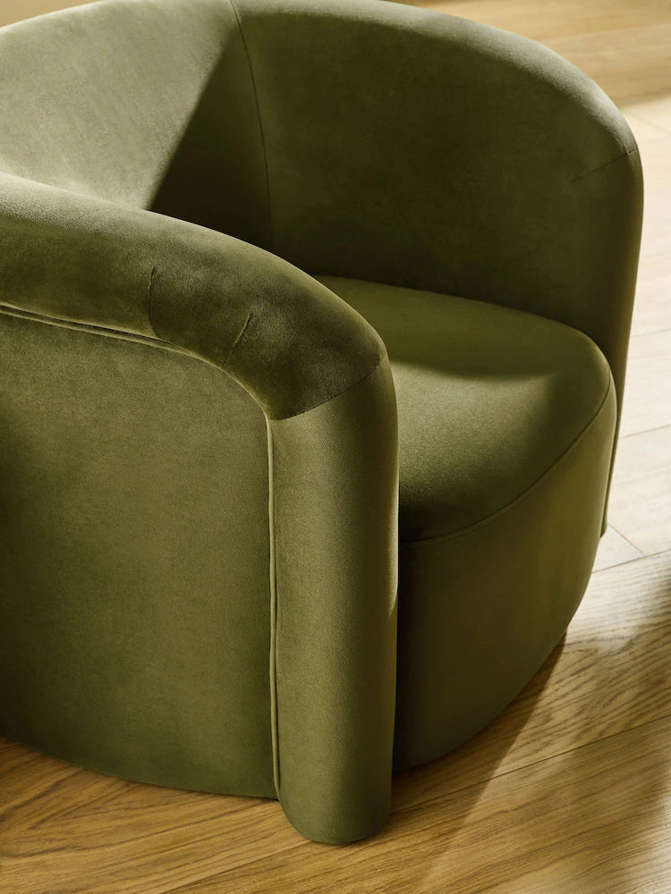 Olive Green Velvet Enya Accent Chair