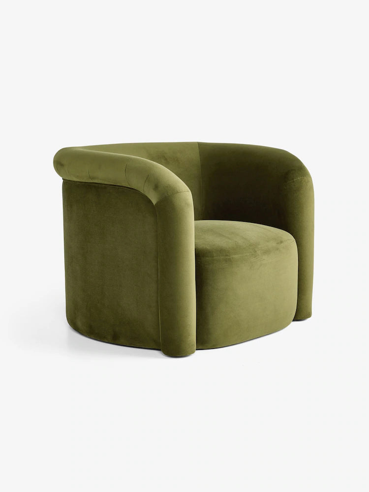 Olive Green Velvet Enya Accent Chair