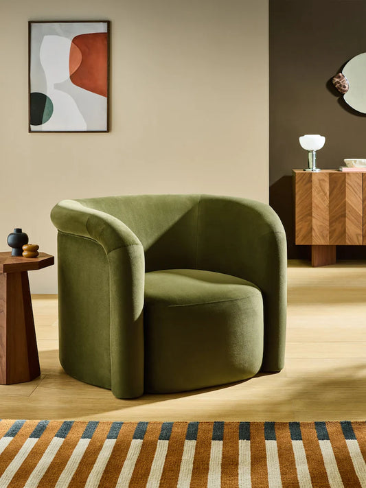 Olive Green Velvet Enya Accent Chair