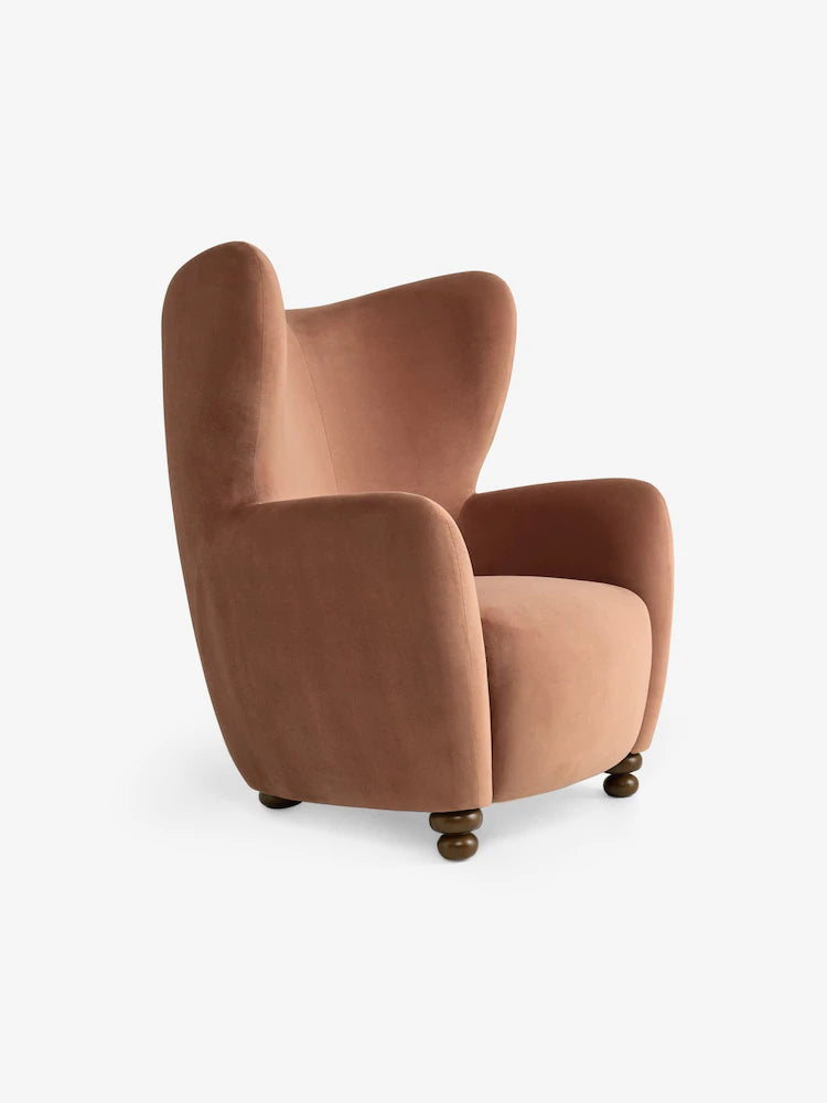 Truffle Pink Velvet Yannick Accent Chair