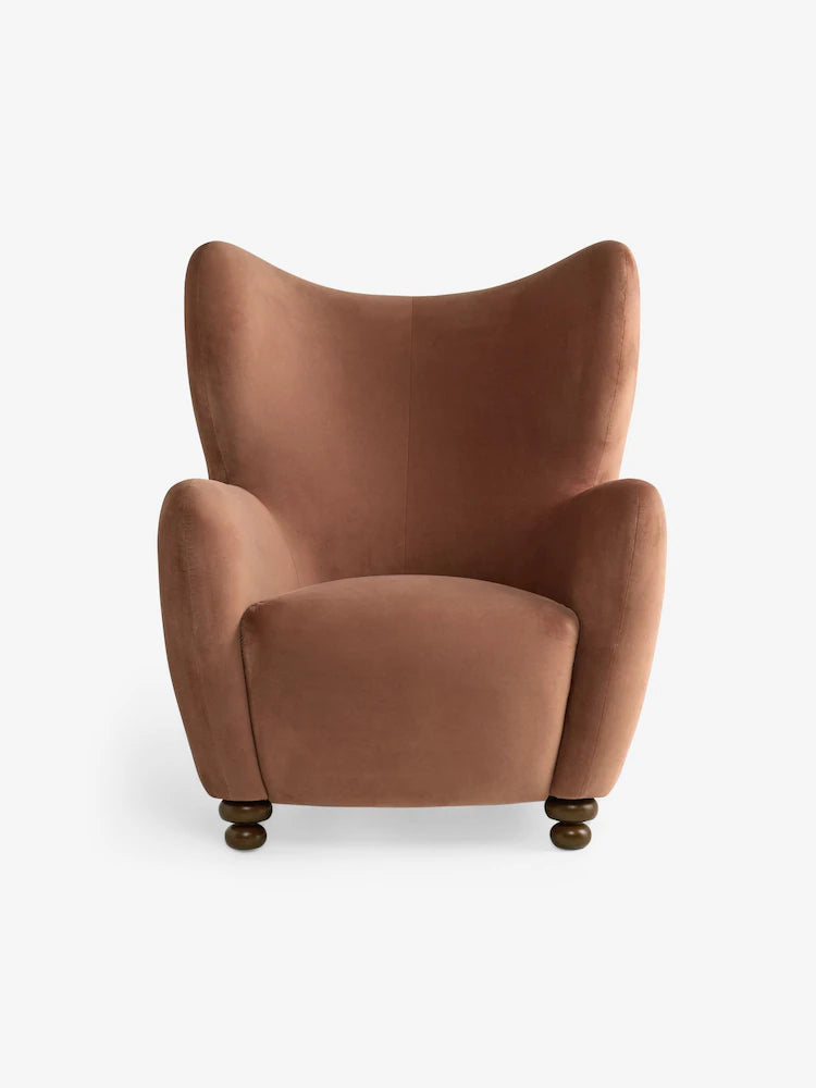 Truffle Pink Velvet Yannick Accent Chair