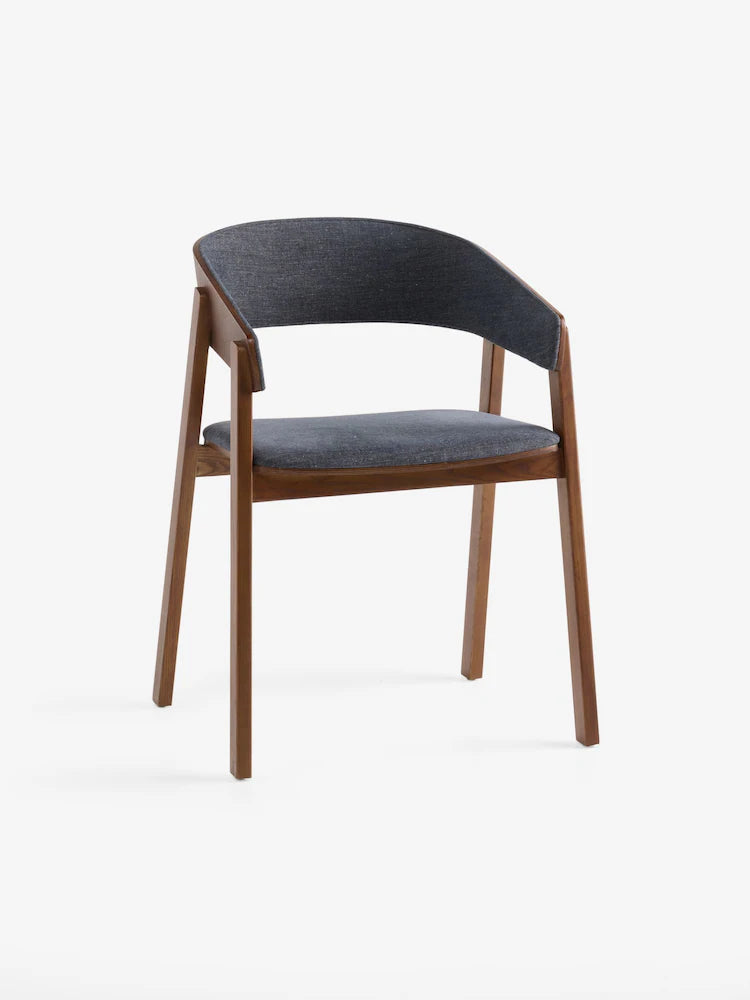 Set of 2 Soft Textured Weave Blue Aster Dining Chairs