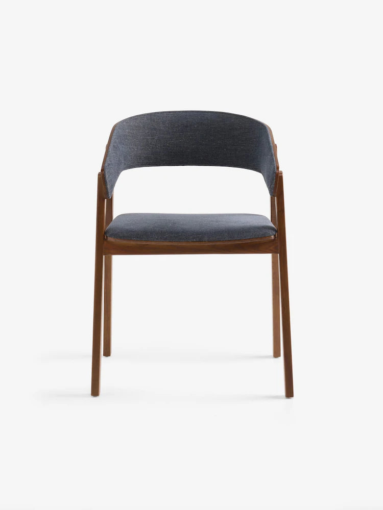 Set of 2 Soft Textured Weave Blue Aster Dining Chairs