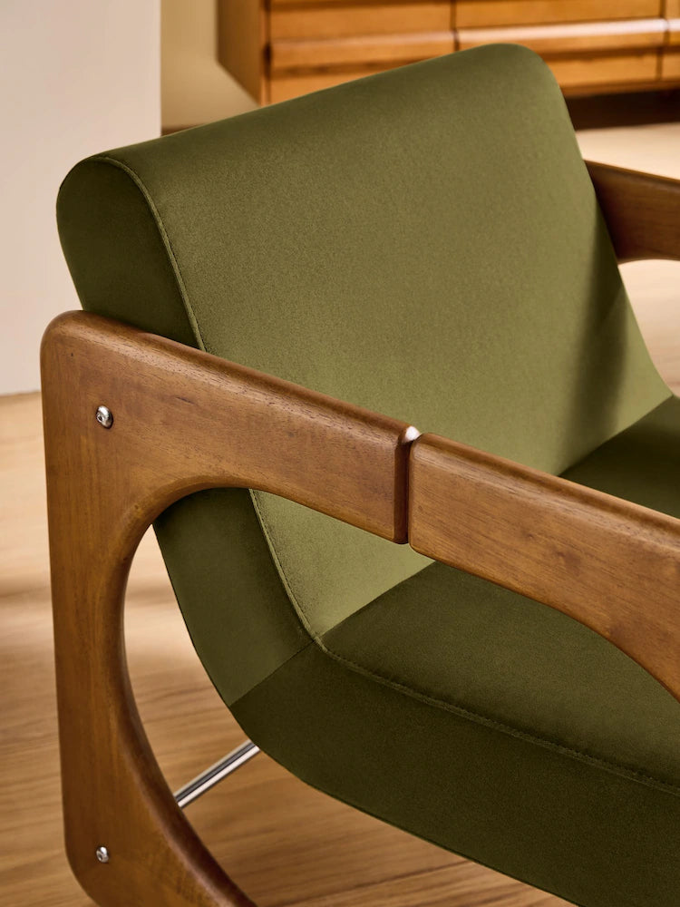 Olive Velvet Dual Accent Chair