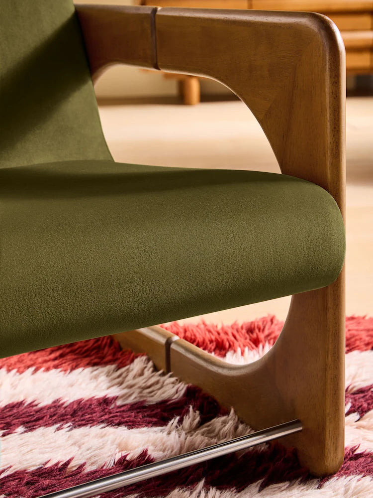 Olive Velvet Dual Accent Chair